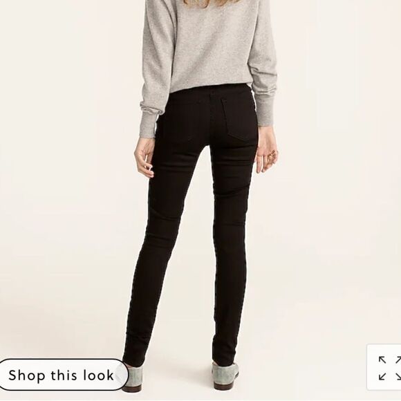 J. Crew Petite 9" mid-rise stretchy toothpick jean in new black - Picture 2 of 6